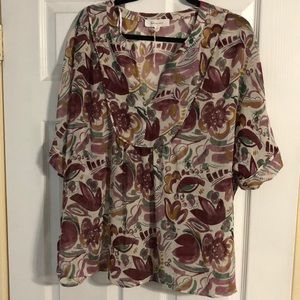 Sheer Flower Blouse
